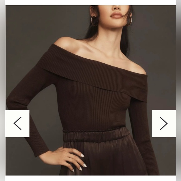 **NEW with Tags**
BY ANTHROPOLOGIE OFF-THE-SHOULDER MOCKABLE WIDE-LEG JUMPSUIT - Picture 3 of 5